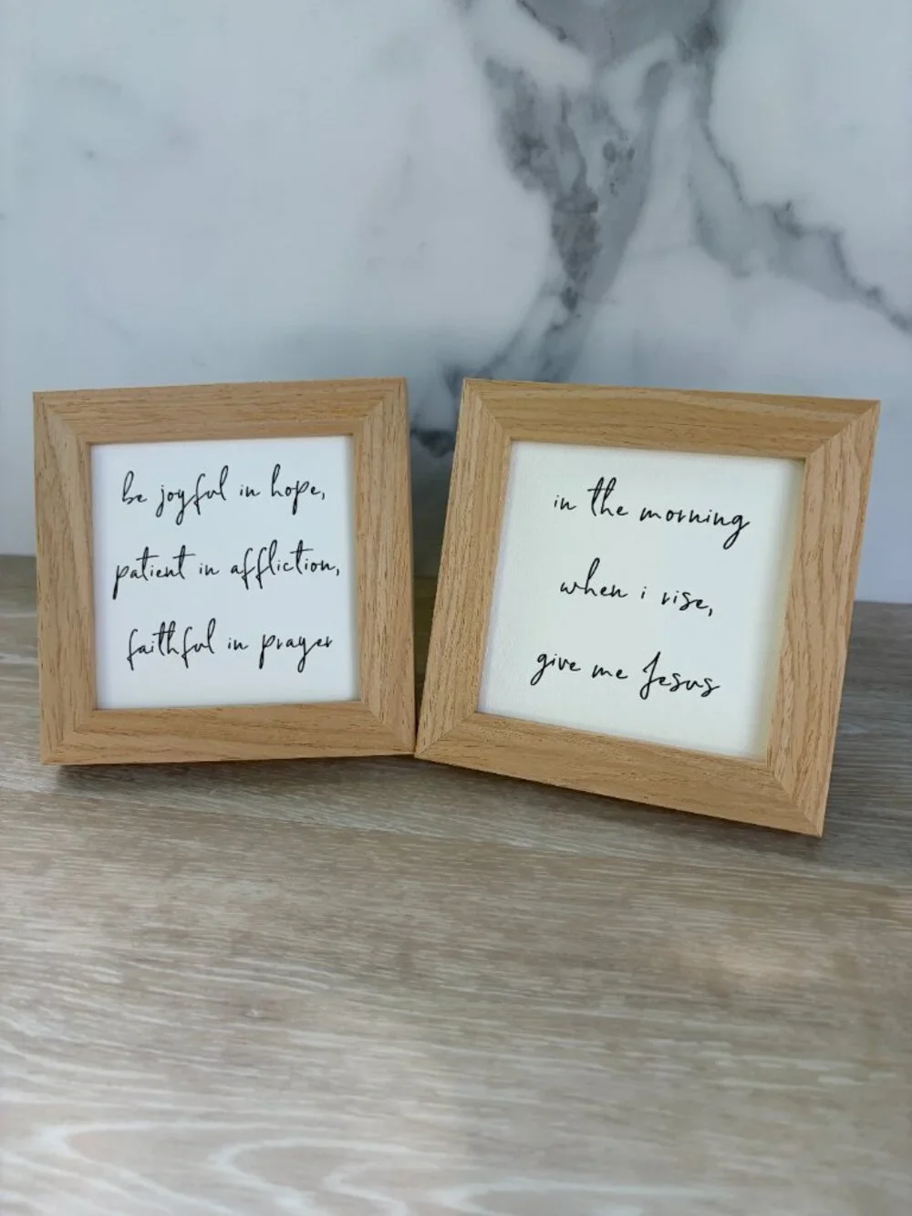 Hope Themed Framed Canvas Art 2 Pack 4x4 Natural Boho Tiered Tray Shelf Sitter